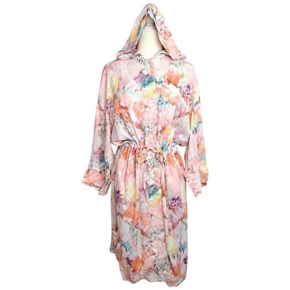 Gap Women's Watercolor Lounge Jacket Hoodie 3/4 Sleeves Oversize Small/ Medium - Picture 5 of 8